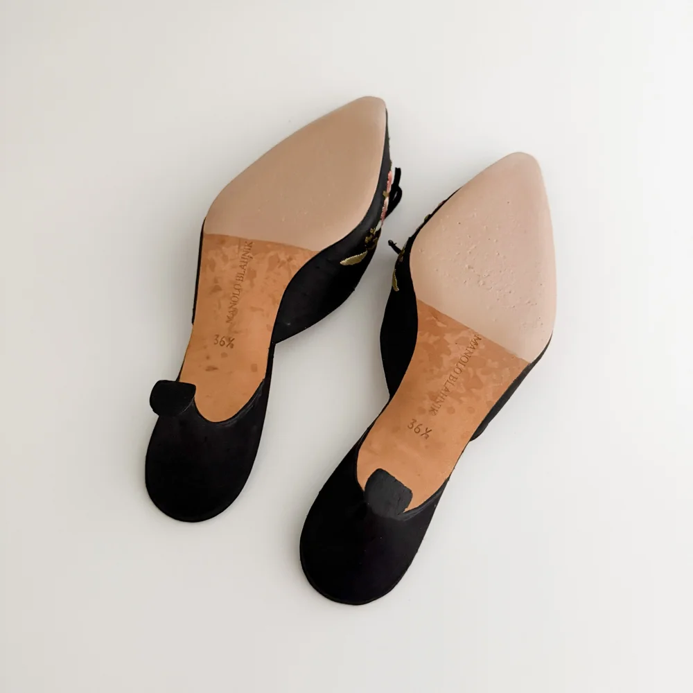 MANOLO BLAHNIK ブラックミュール　36 MANOLO BLAHNIK ブラックミュール 36 MANOLO BLAHNIK 黒 レザー